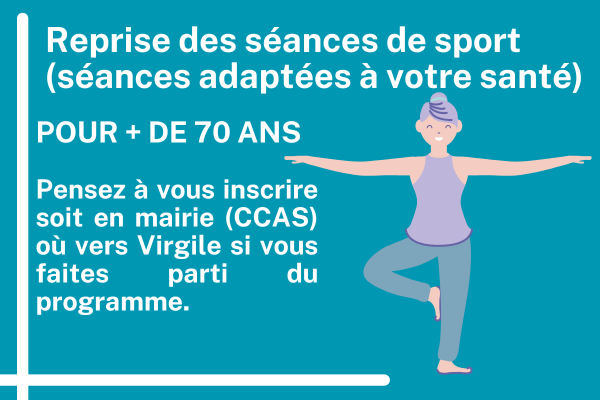 Reprise des séances de sport (séances adaptées à votre santé) pour les plus de 70 ans