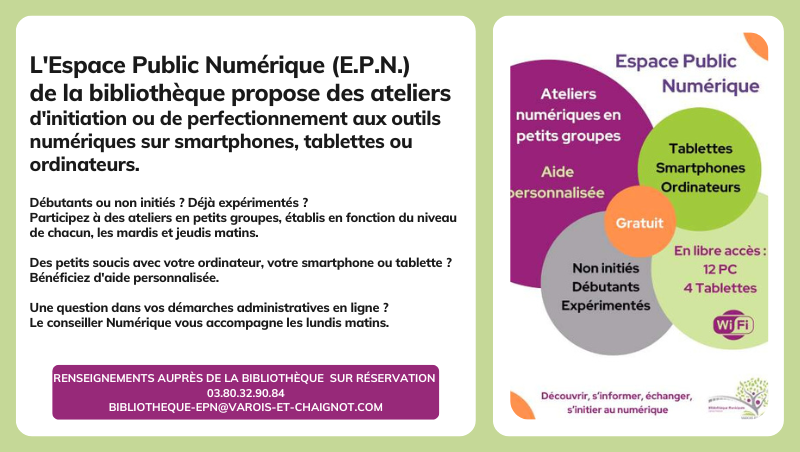 L’Espace Public Numérique est à votre service